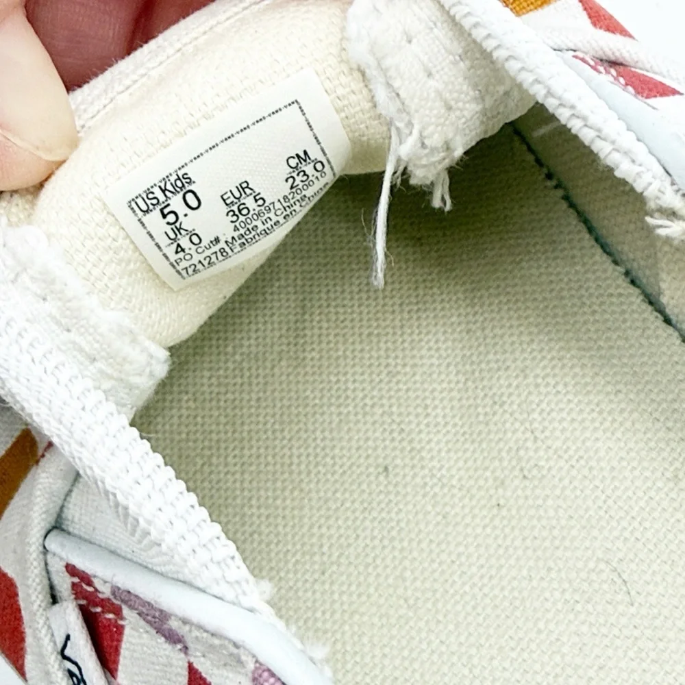 Vans Kids Colorful Checkered Slip-On Sneakers size 5